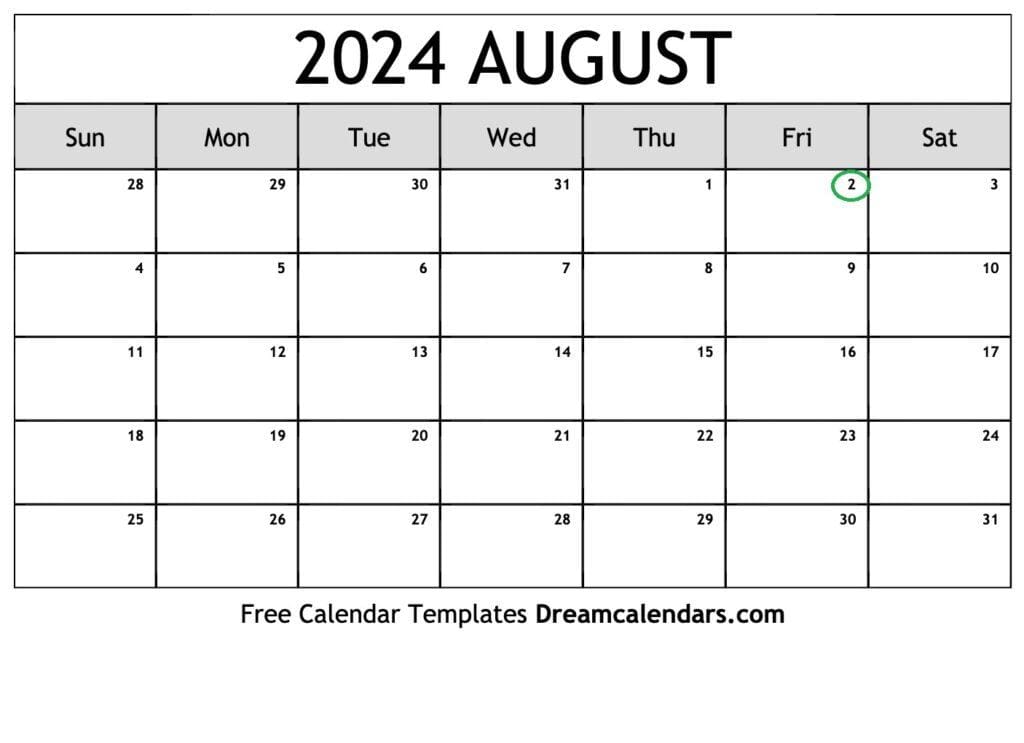 August 2024 Calendar