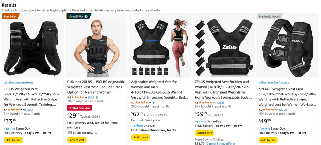 AmazonWeightedVests