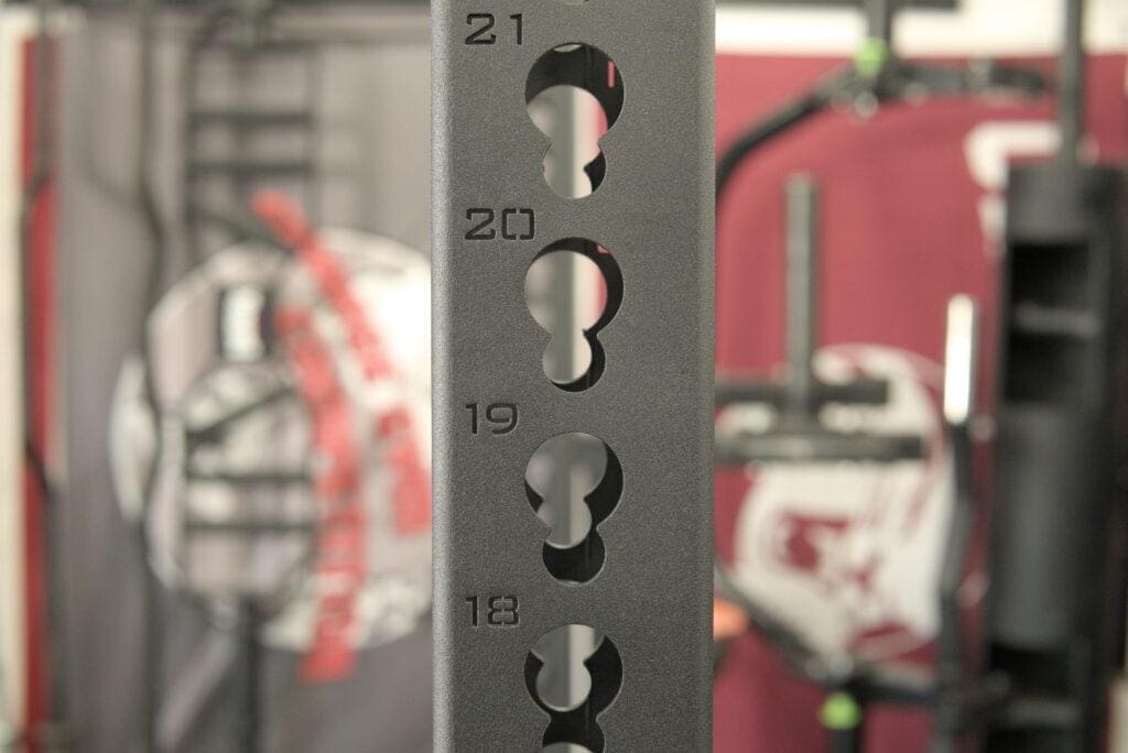 Iron Bull Strength Frankenstein Power Rack - The BEST Home Gym Power Rack in 2026 4 IronBulllStrengthFrankensteinRack Keyholes