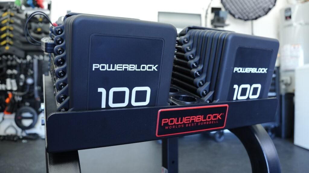 The PowerBlock Pro 100 EXP Adjustable Dumbbells